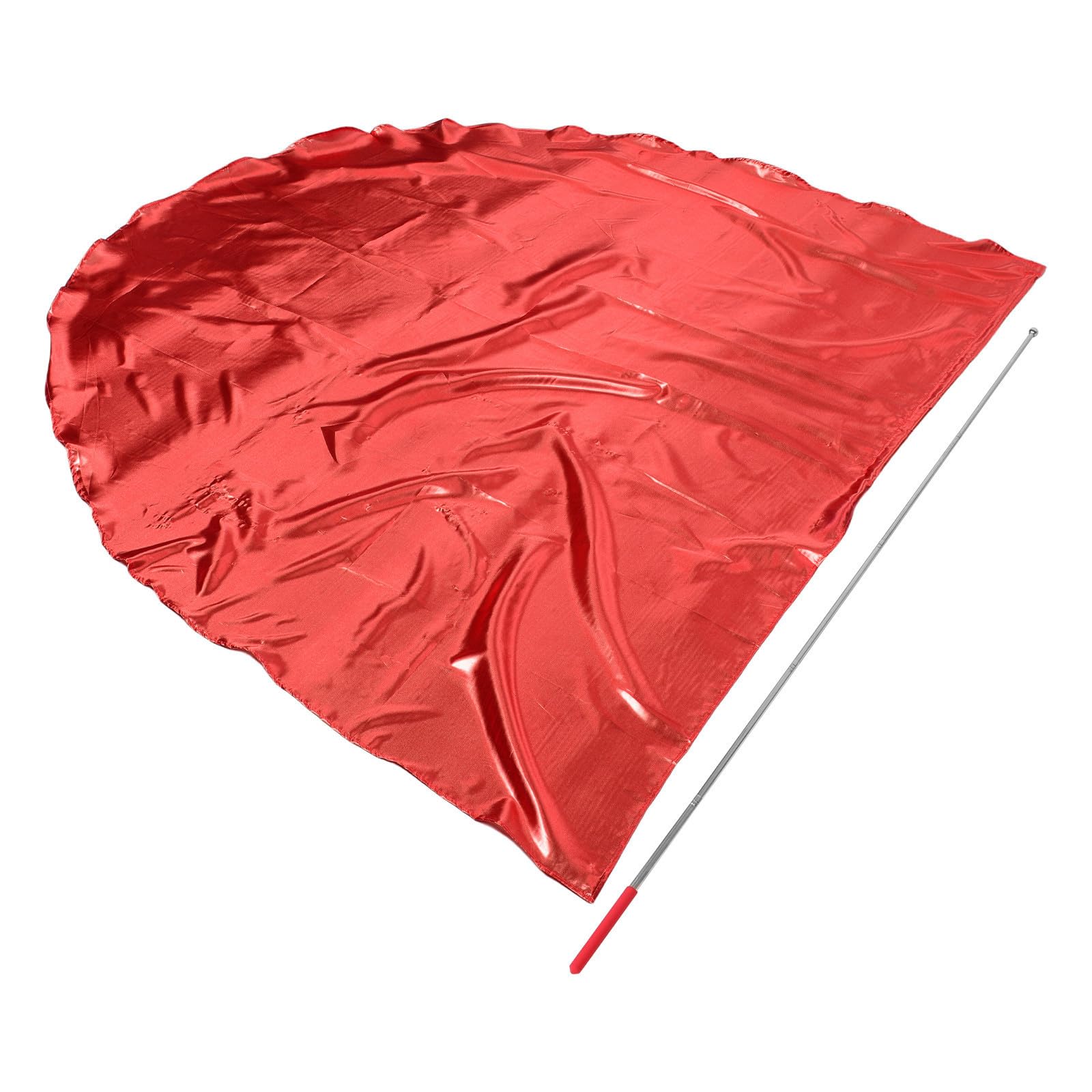 Bandera semicircular roja que no se deshilacha en actuaciones