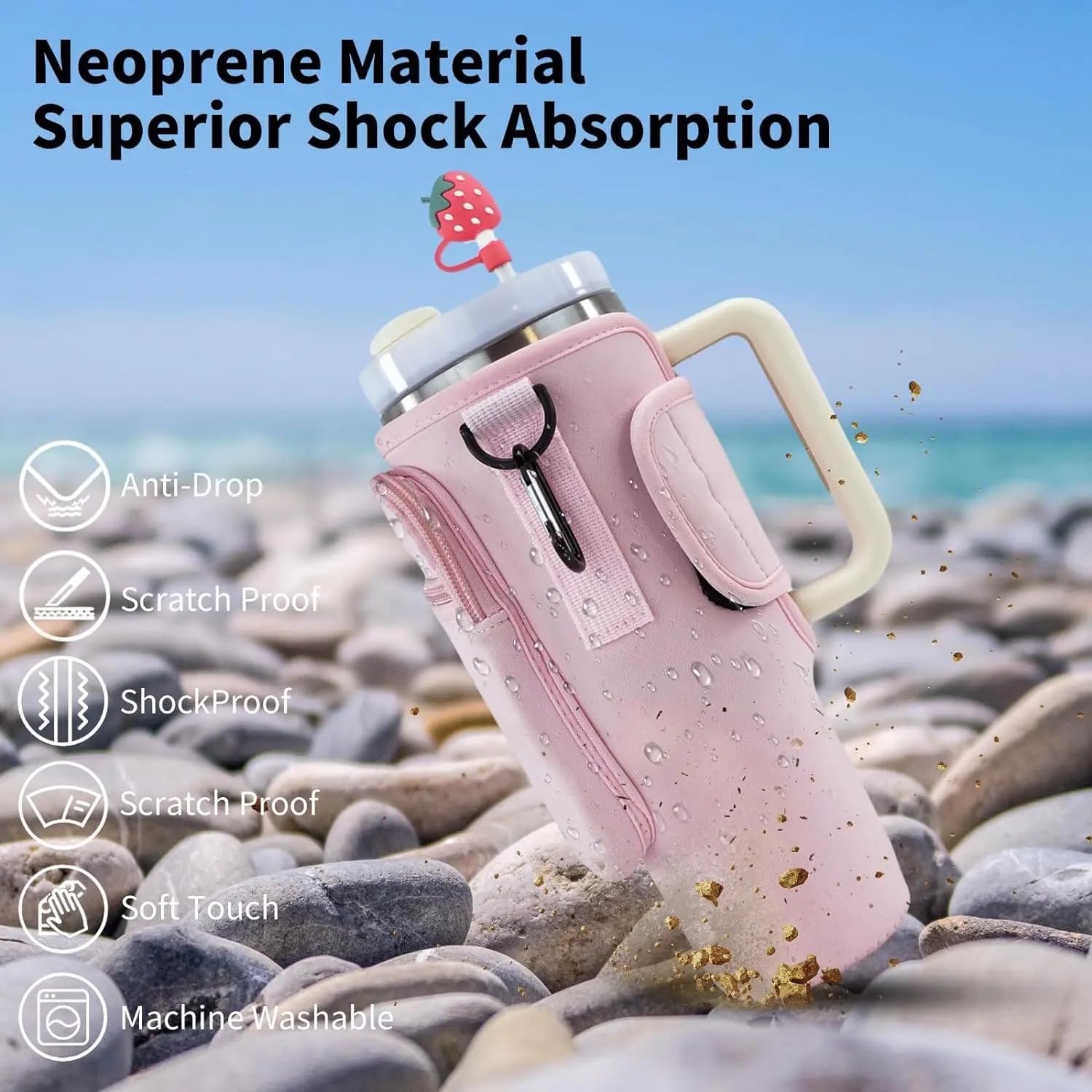 Borsa Porta Stanley Cup 40oz | Tracolla Regolabile | Con Tasca Per Telefono E Portachiavi - Foto 6