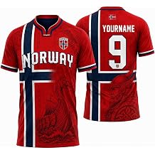 Norway Soccer Jersey Custom Name Number, Norway Shirt for Men Women Youth Kids, Norwegian Noruega Football Jersey
