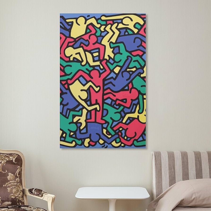 キースヘリング　壁掛け　アートフレーム　　インテリアパネル Amazon.co.jp: アートパネル キースヘリング ハート 装飾画