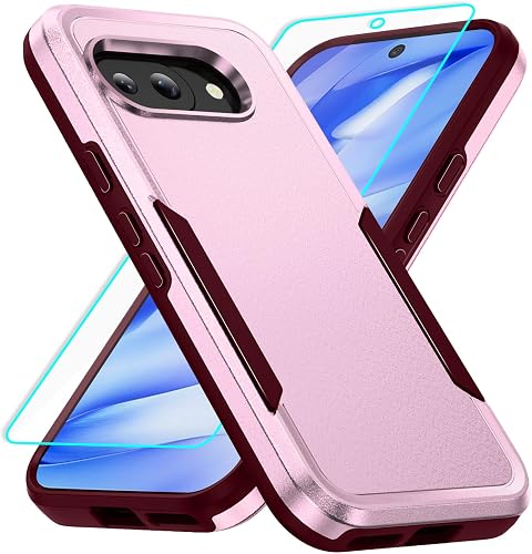 for Pixel 9a Case with Screen Protection: Heavy Duty Protective Shockproof and S