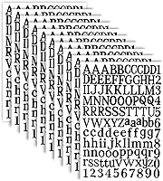 Vista 1 de 10 hojas de calcomanías de letras de vinilo negro, 1200 piezas de calcomanías autoadhesivas de números y alfabeto, números de buzón para letreros