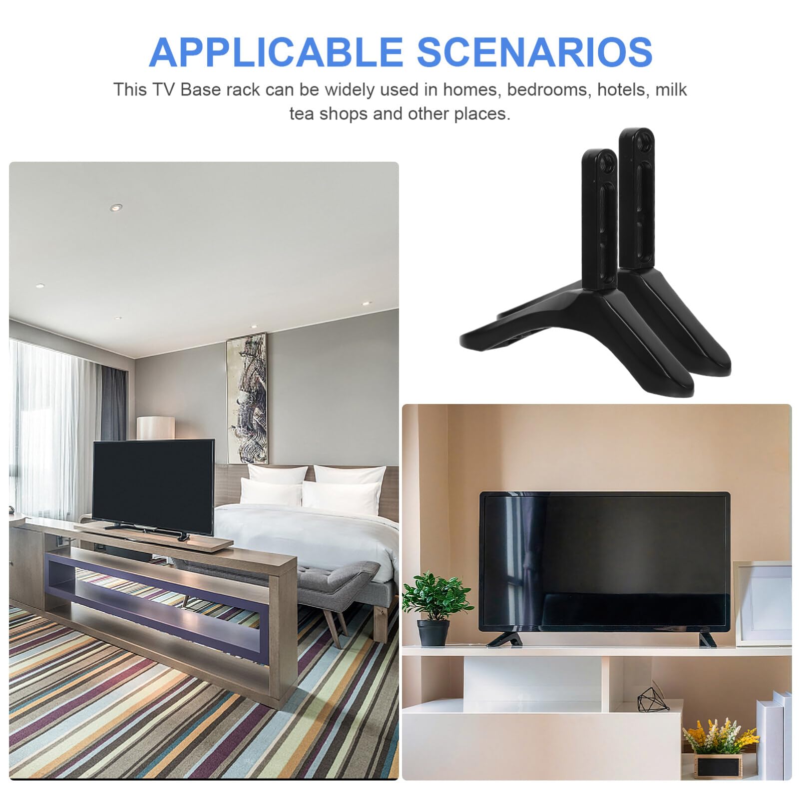 YCQYM Juego de Patas para Soporte de TV - Soporte de Base de televisión Ajustable para Pantallas Planas, Soporte de Mesa con Orificios de Montaje - Reemplazo Mesa de TV