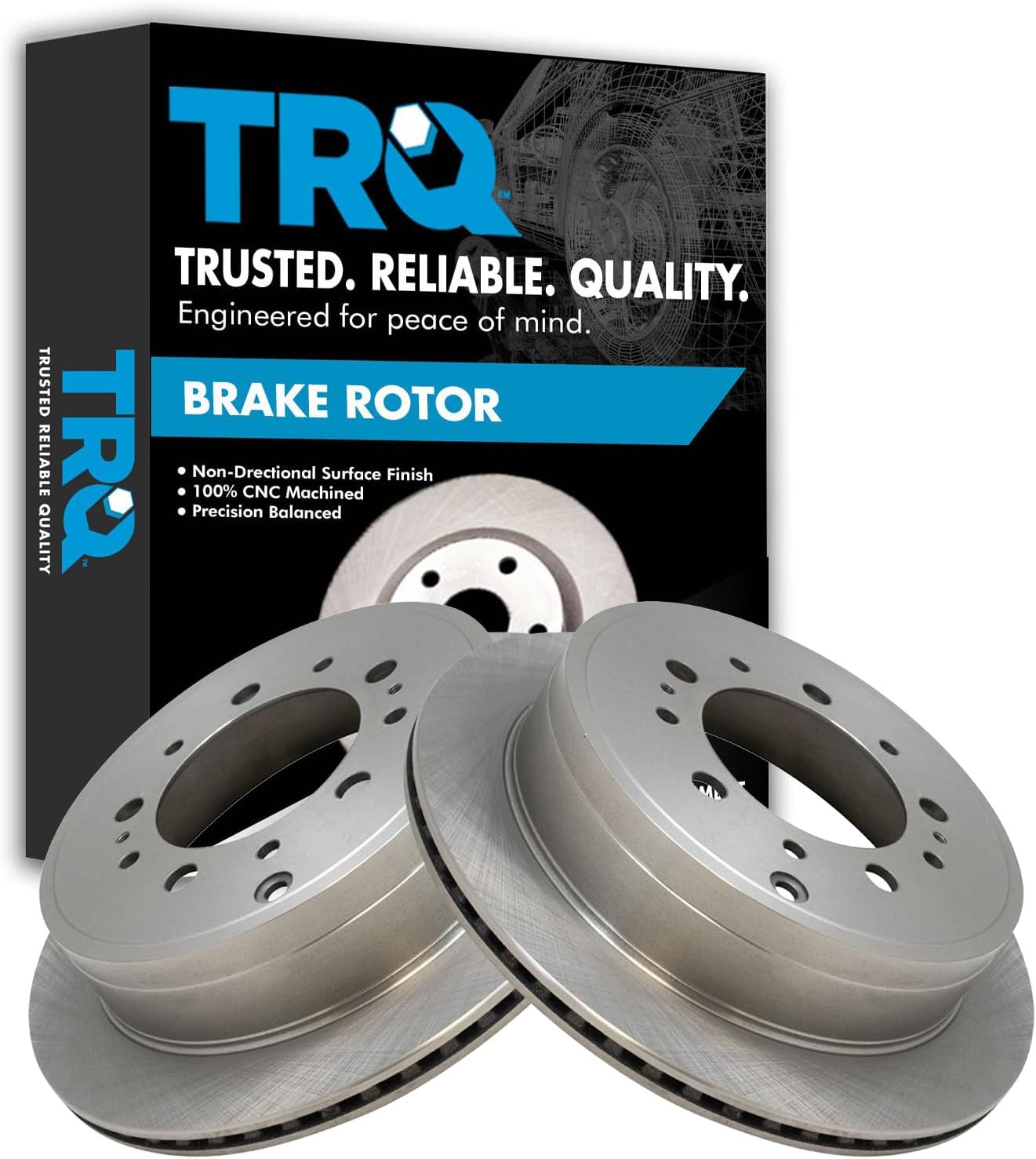 TRQ Rear Vented Brake Rotor Set (Rear)