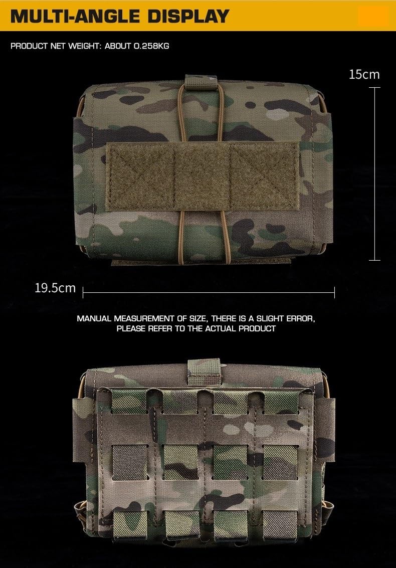Táctica Rip Away Al Aire Libre Bolsa Médica, Molle Y Cinturón Primeros Auxilios IFAK Kit Pack, Horizontal Tear Off Emergencia Supervivencia Bolsa Dos Piezas Sistema Rollo