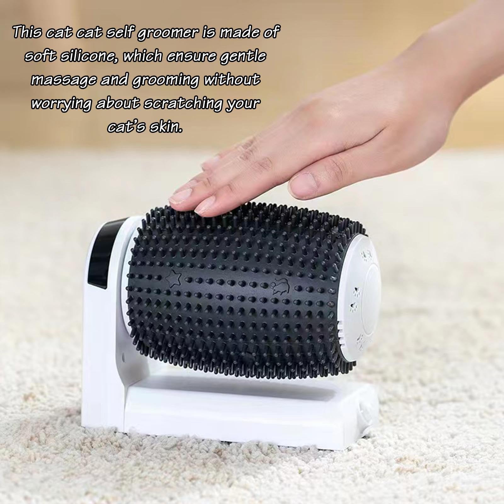 Cepillo autoaseo para Gatos – Masajeador de Pelo | Peine de Pared para | gato con gato, herramienta de aseo perfecta para gatos de pelo largo y corto