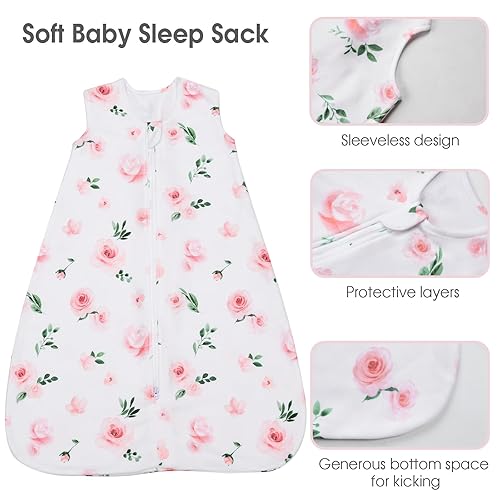 Miniatura 4 de david's kids Saco de dormir de micro forro polar para bebé de 0 a 6 meses, mantas suaves para bebé con cremallera de 2 vías, paquete de 2 cómodos