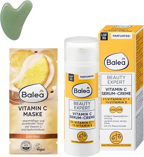 Balea Lot de 2 - Beauty Expert Vitamine C Sérum Crème SPF 30 (50ml) + Masque Vis