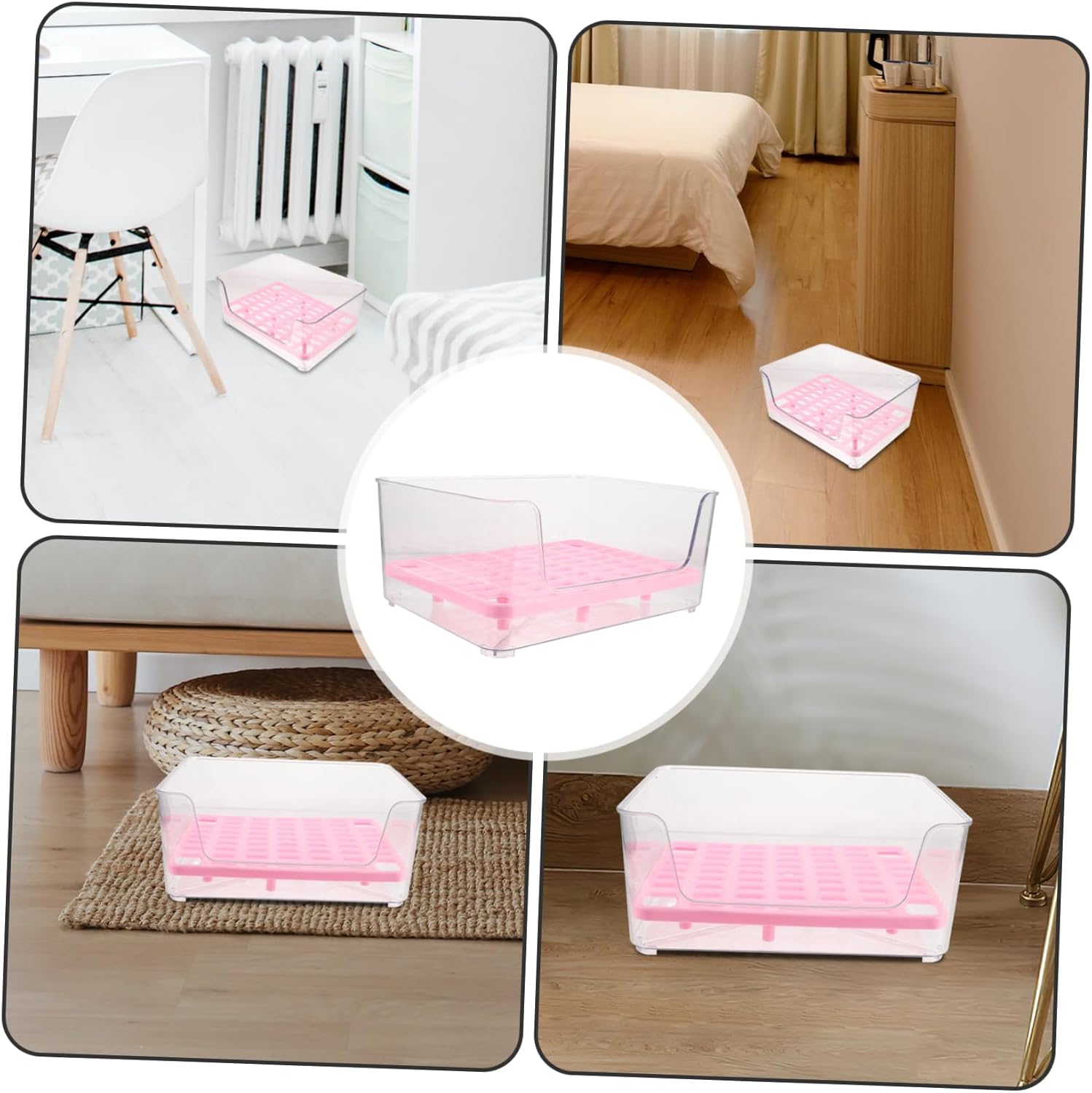 SUPVOX Pet Urinal Potty High Side Cat Litter Box Splash Acrylic Design for Easy Monitoring Portable Durable Litter Basin for Home Pet Shops and Bathrooms