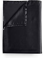 Vista 17 de Sábana encimera de satén tamaño individual, de lujo y suave como la seda, color azul bebé