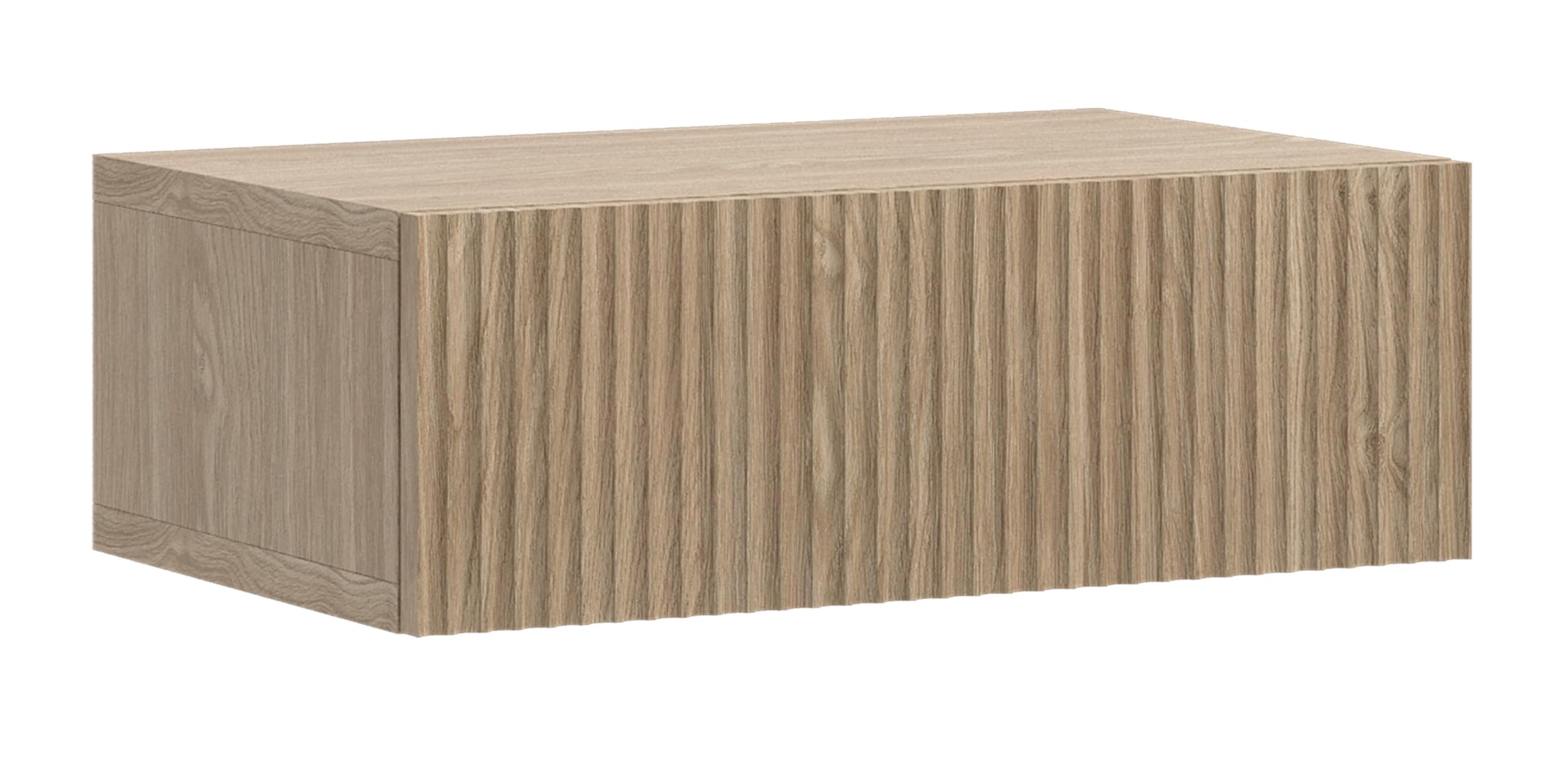 Selsey Comodino Appeso con Cassetto A Lamelle 50 x 17 cm Tavolo Da Notte Rovere Oliato Nolie