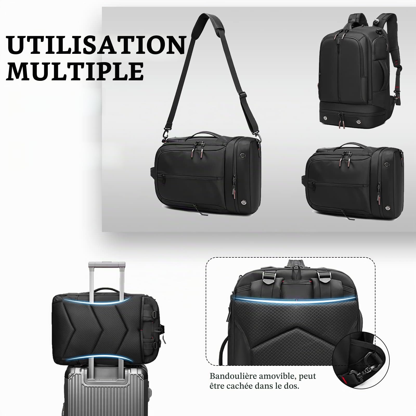 Sea choice Sac à Dos de Voyage pour homme et femme Sac à Dos pour Ordinateur Portable 15,6" et iPad 12,9" pour Weekender, Camping, Université, École, Quotidien
