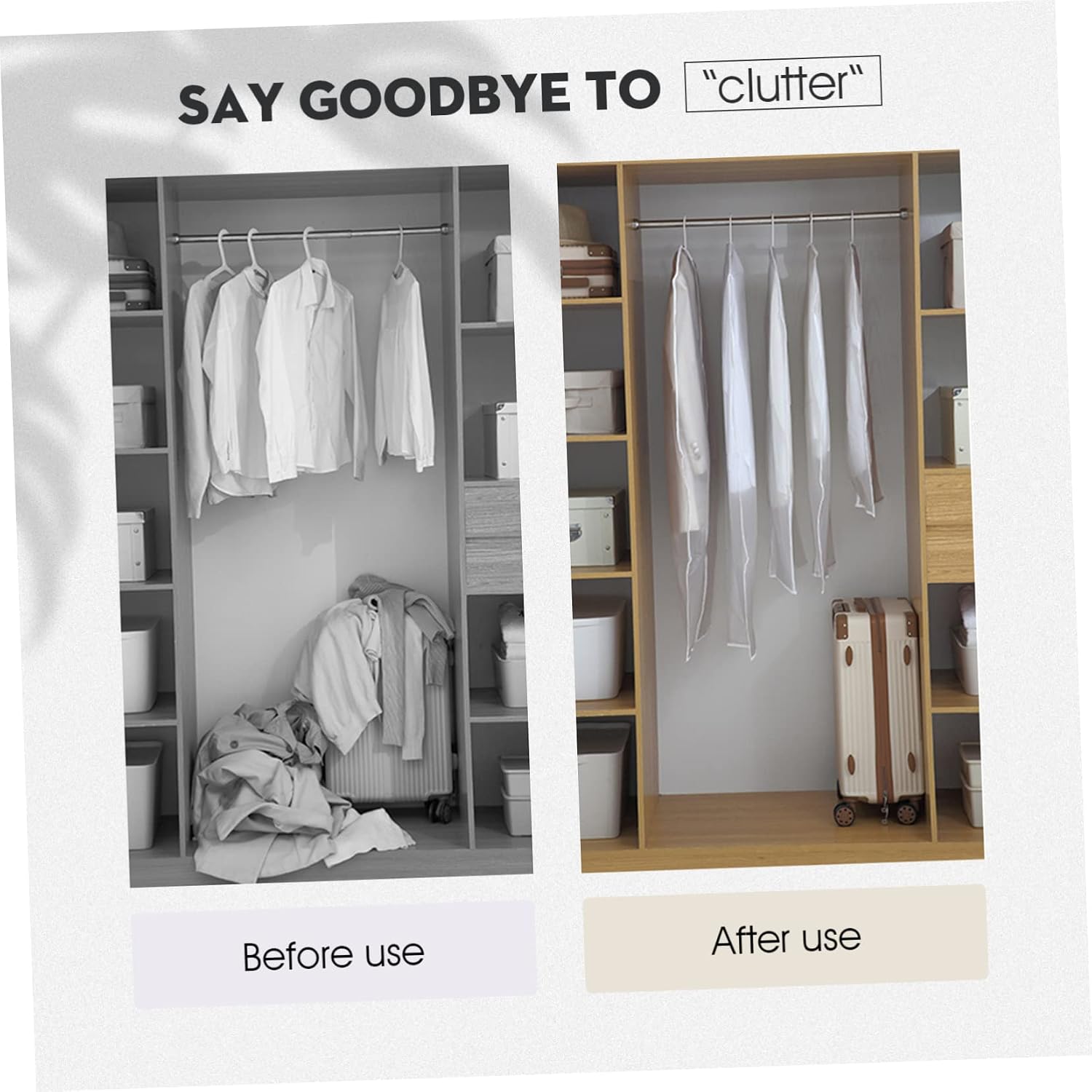 SOLUSTRE 5pcs Non-woven Suit Dust Cover Dress Protective Cover for Garment Rack Storage