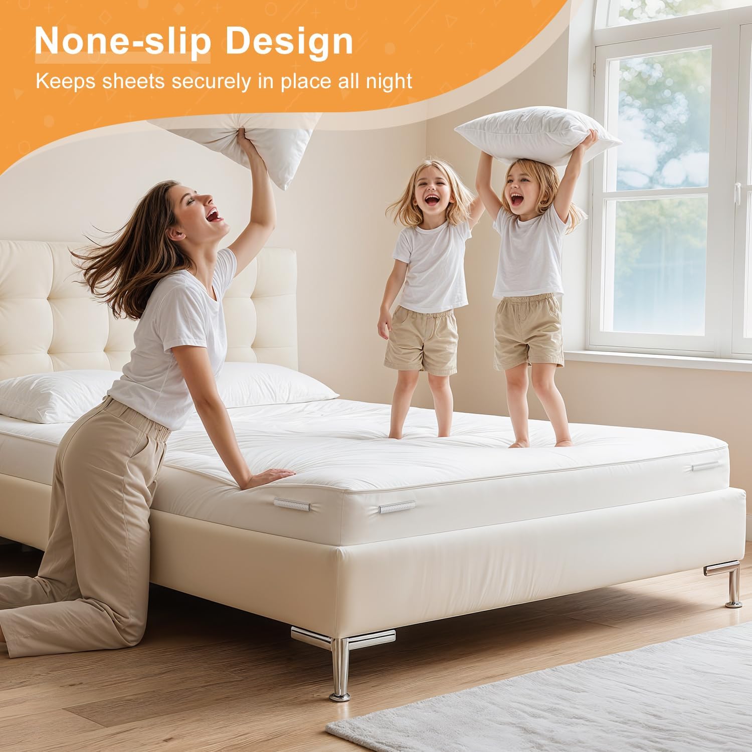 Bed Sheet Holders for Corners, Fitted Sheet Holder Keep Sheets Firm & Tight, No More Loose Sheets or Wrinkles, Strong Grip Universal Sheet Locks Clips, Pure White