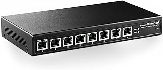 MokerLink 8 Port 2.5G Ethernet Managed Switch, 8 x 2.5GBASE-T Ports, Compatible with 10/100/1000Mbps, L2 Web Managed Fanless Network Switch
