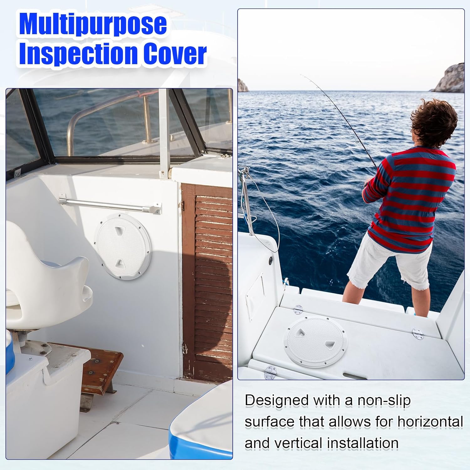 Landical 3 Pack Boat Hatch Circular Non Slip Inspection Hatch Boat Detachable Deck Hatch Cover with 18 Attached Screw Boat Parts for Marine Yacht RV Truck Vent Accessories