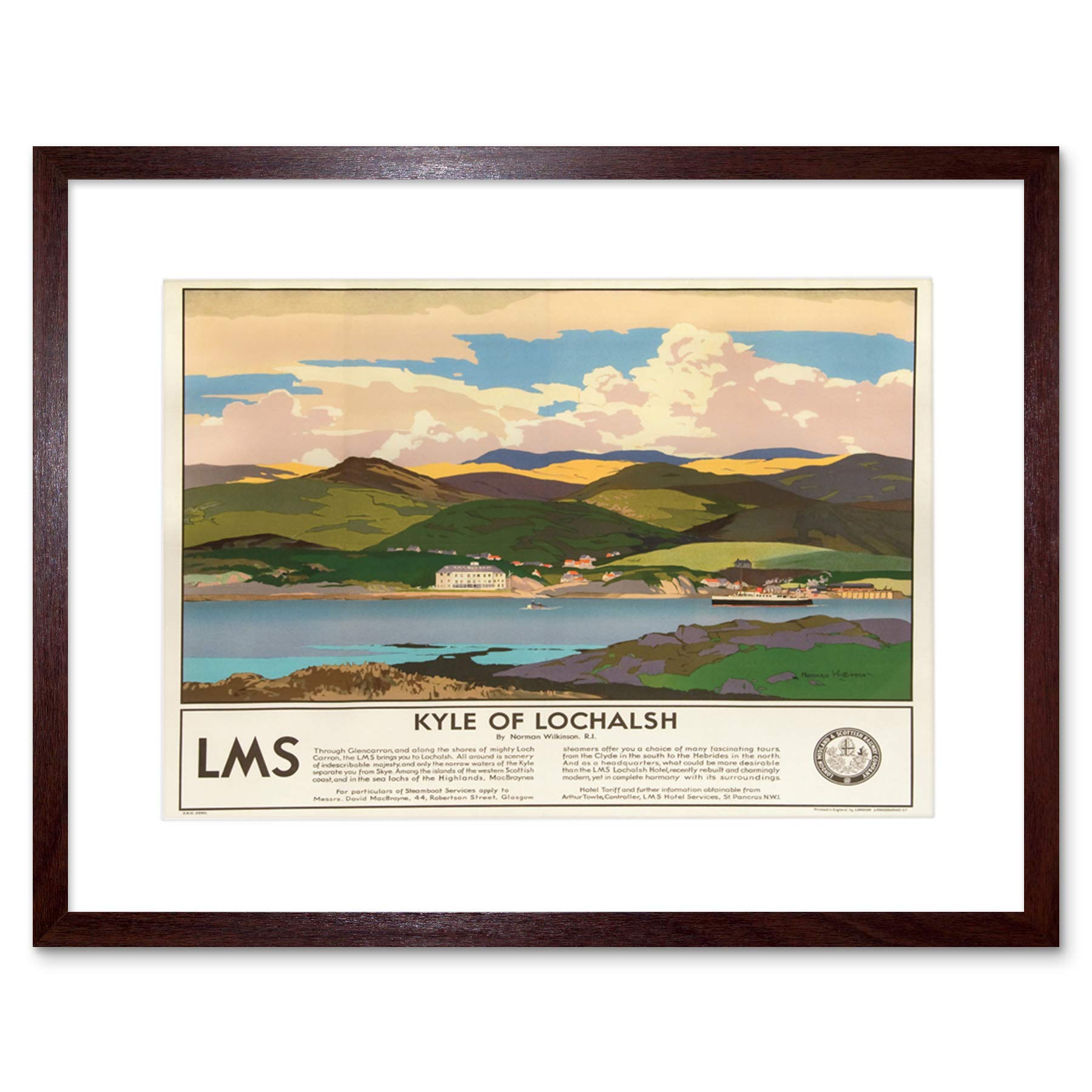 Wee Blue Coo Travel Coast Kyle Lochalsh Lms Ship Cruise Scotland Framed Wall Art Print