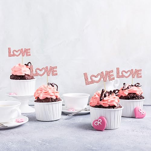Vista 152 de 36 piezas de decoración de cupcakes para el día de San Valentín, dulce amor, San Valentín, para el día de San Valentín, fiesta de cumpleaños