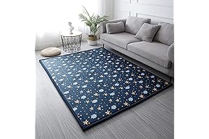 Starry Blue Coral Velvet Area Rug: Cozy Sanctuary for Loved Ones