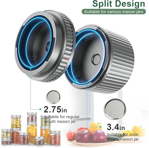 Miniatura 3 de M12 - Sellador al vacío eléctrico para tarros Mason de parada automática - Sellador al vacío de tarros inteligentes actualizado 2025 para tarros