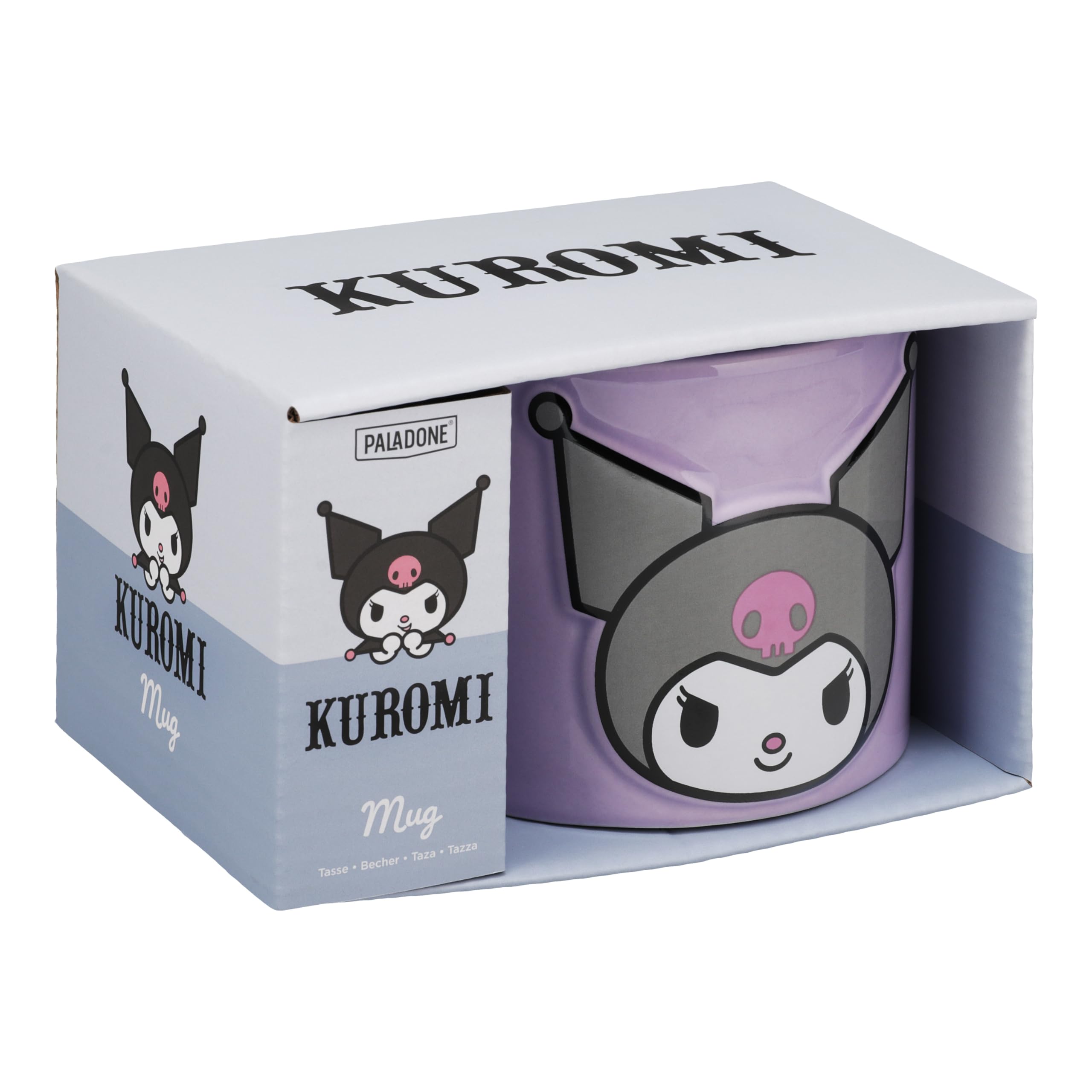 Paladone Kuromi Grande Tasse à Café En Céramique Sanrio Hello Kitty & Friends 400 Ml Pour Thé Et Chocolat Chaud, Cadeau Kawaii Pour Filles, Femmes, Adolescentes Violet