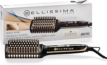 BELLISSIMA IMETEC Magic Shine Electric Smoothing Brush, 3 Heated External Sides, Automatic Shutdown, Ion Technology, Ceramic, 160°C - 210°C