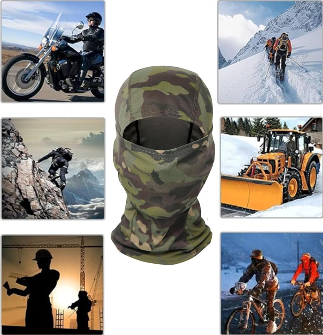 Pasamontañas Bicicleta, Mascarilla Pasamontañas Táctico de Camuflaje Balaclava para Cabeza Al Aire Libre Casco de Motocicleta Ciclismo Esquí Deportes Camuflaje