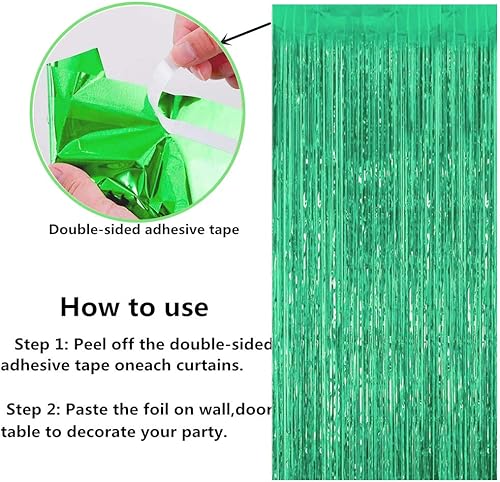 Miniatura 4 de 3 cortinas de flecos metálicos negros de oropel de 3.2 x 8.2 pies, decoración de fiesta de Abcty para cumpleaños, boda, compromiso, ducha, bebé,