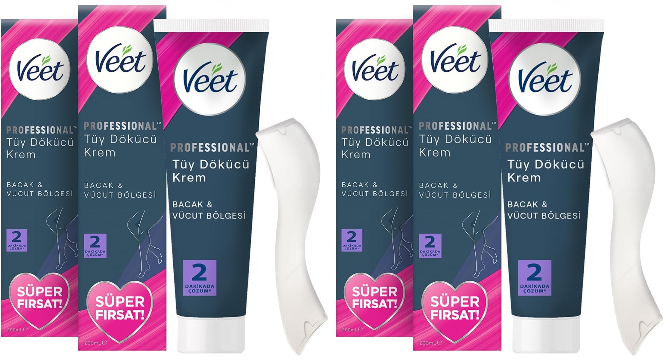 Veet Professional Tüy Dökücü Krem, Süper Fırsat Paketi 400 ml (2 x 200 ml) (2 paketi)