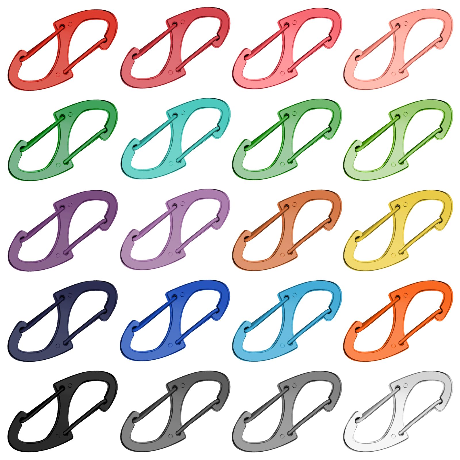 20pcs S Carabiner Clip Small Alloy Snap Hook Anti Theft Carabiner Clip Hooks Scratch Resistant Mini Keychain Carabiners For Keys Small Ring Hooks Bag Backpack Purse
