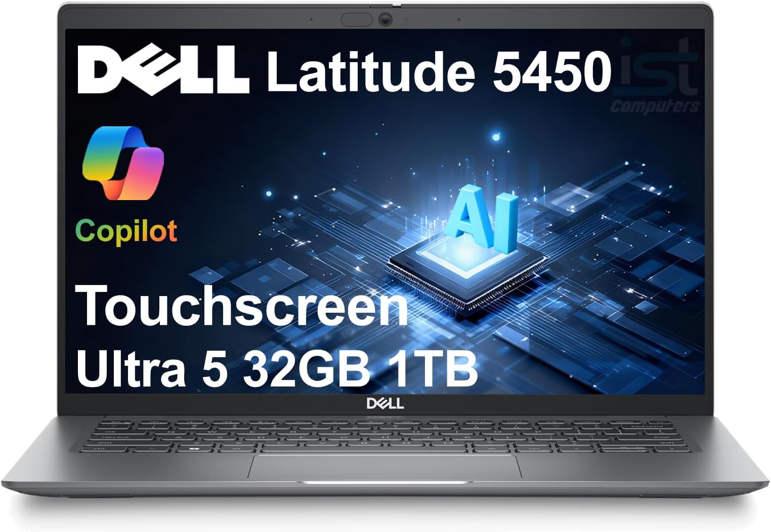 Dell Latitude 5450 Business Laptop (14" FHD Touchscreen, Intel 12-Core Ultra 5 135U vPro (> i7-1355U), 32GB DDR5 RAM, 1TB SSD), Backlit, IR Webcam, 2X Thunderbolt 4, Ethernet, Win 11 Pro, 2025 AI PC