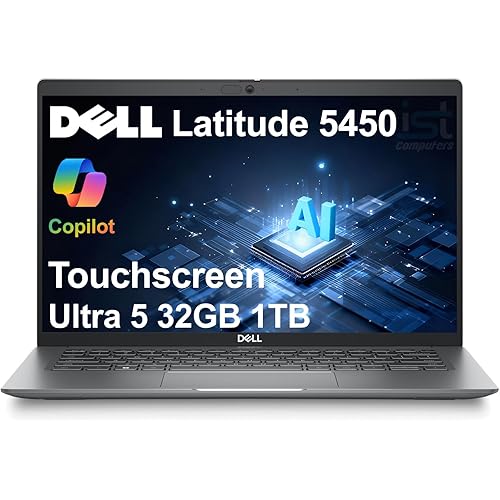 Dell Latitude 5450 5000 Business AI PC Laptop (14" FHD Touchscreen, Intel 12-Core Ultra 5 135U (> i7-1355U), 32GB DDR5 RAM, 1TB SSD), Backlit, IR Webcam, 2x Thunderbolt 4, Ethernet, HDMI, Win 11 Pro