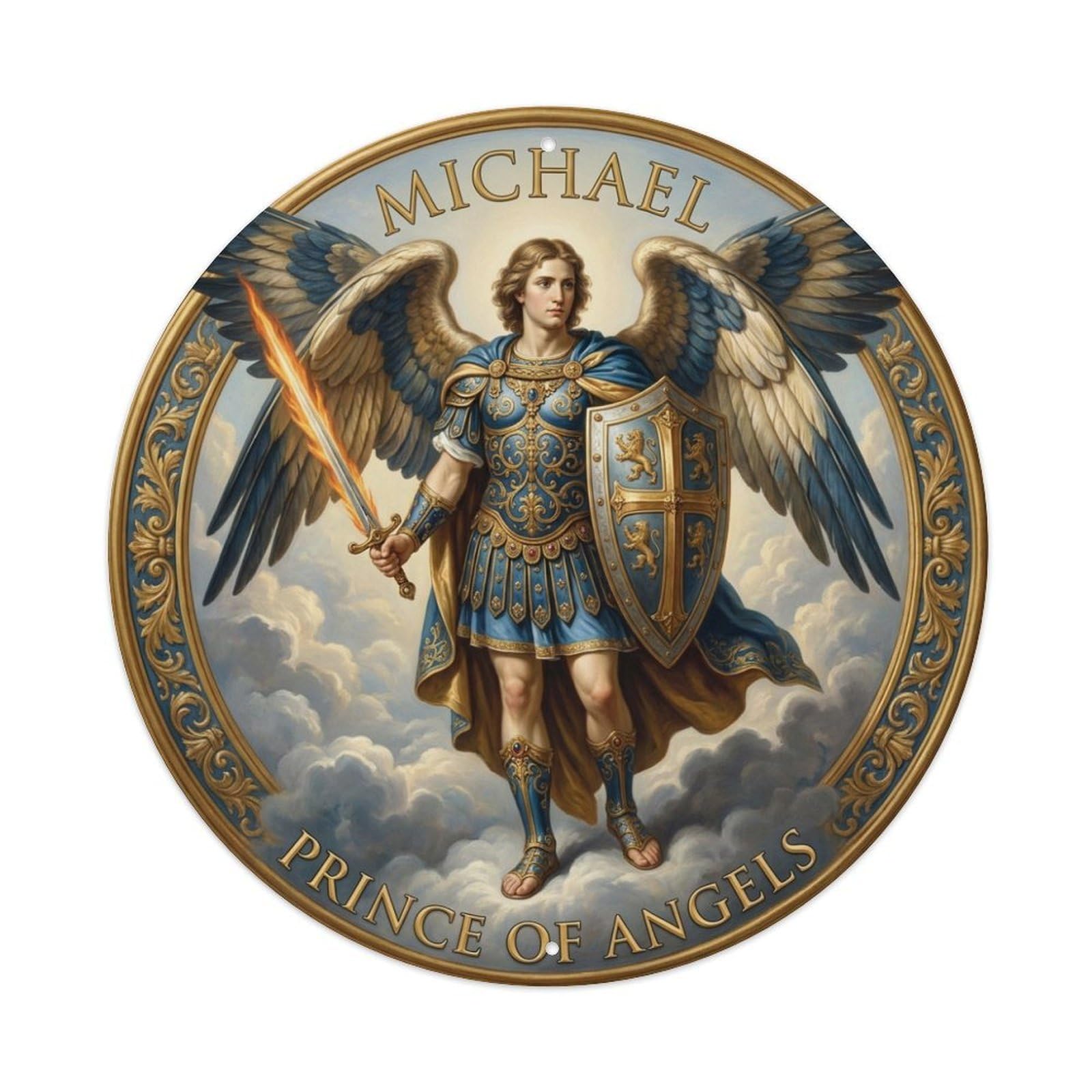 Prince of Angels Faith Defender St Michael Archangel Metal Tin Sign
