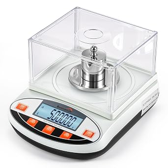 Bonvoisin Analytical Balance 100 gram x 0.001g High Precision Lab Scale Accurate Scientific Laboratory Electronic Scale 1 Milligram Digital Jewelry Weighing Scale with Windshield 100g, 0.001g