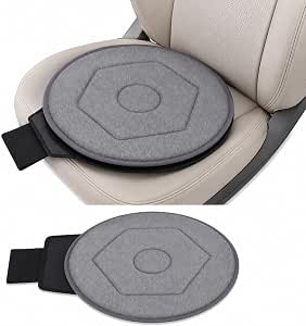 360 Degree Swivel Seat Cushion for Car, Dark Gray Rotating Chair Pad