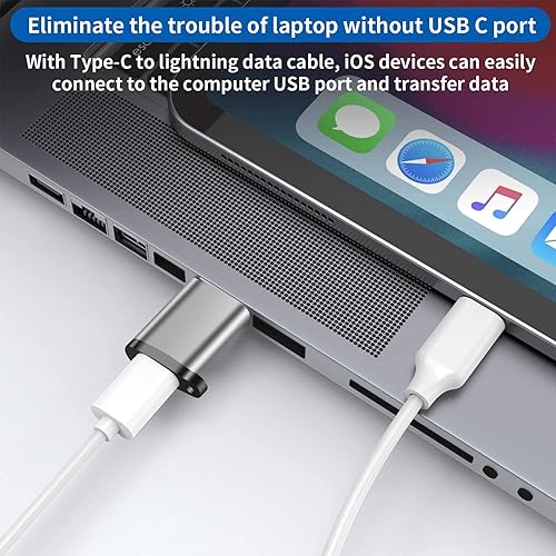 Vista 11 de Paquete de 10 adaptadores USB a USB C, adaptador USB A a USB C, USB hembra a USB macho, convertidor de cable de carga C para iPhone 15/14/13, Gris