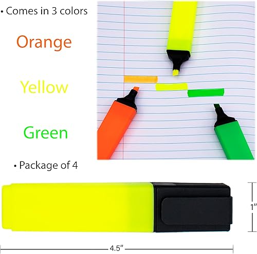 Miniatura 2 de Moda West Paquete de 96 resaltadores surtidos, paquete de suministros escolares a granel esenciales para estudiantes y profesores