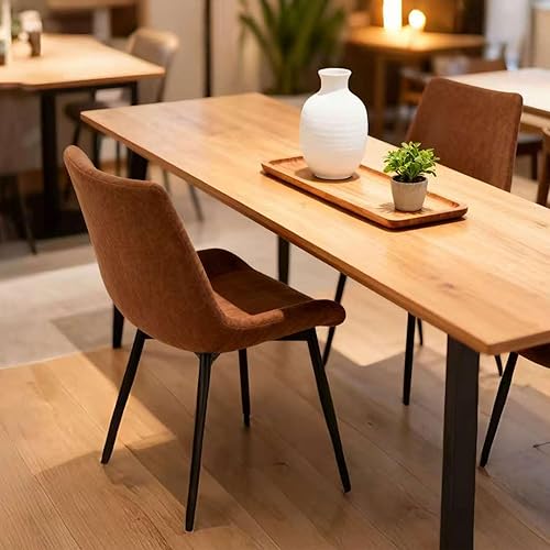Miniatura 8 de Dining Chairs Set of 4, Upholstered Faux Leather Cushion Seat and Sturdy Metal Legs for Living Room Bedroom Outdoor Lounge,Brown