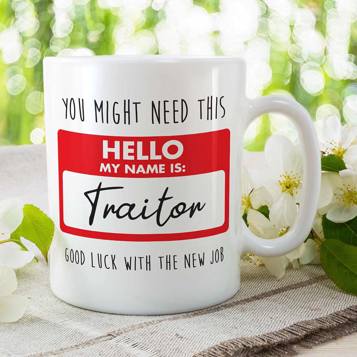 Tazza Umoristica Victorian Print - Hello My Name Is Traitor - 325 Ml - Ceramica Lavabile In Lavastoviglie - Prodotta In UK - 2