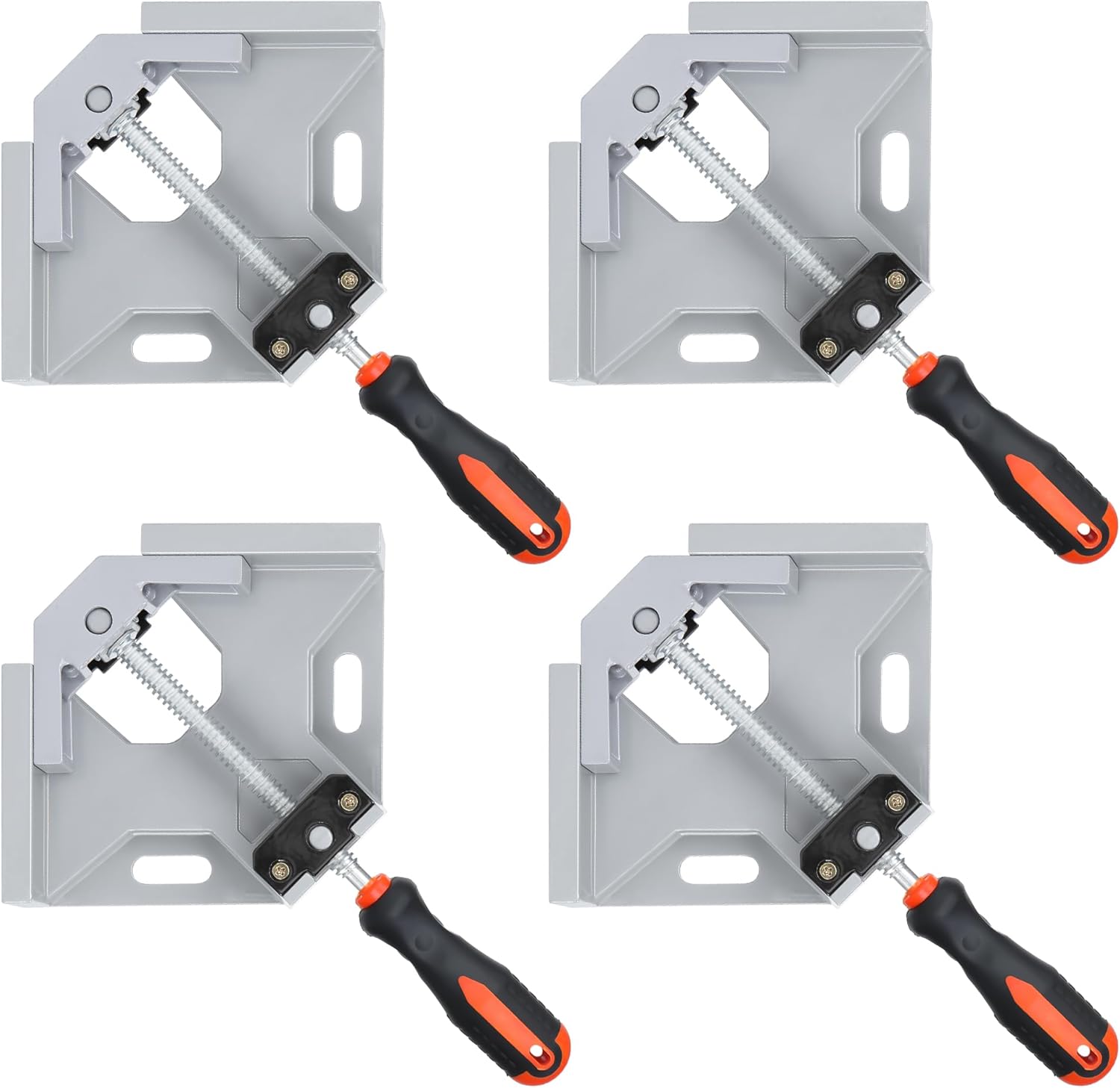 2 Pack Close Type Stainless Steel Corner Clamps, Right Angle Clamp 90 Degree Clamp for Photo Framing, Cabinets Installation Tools (Steel)