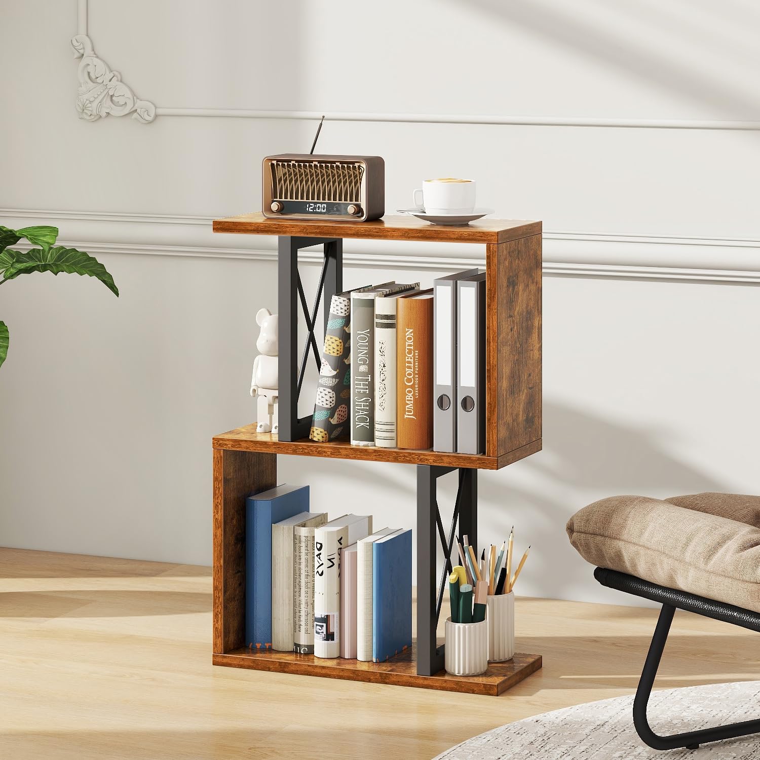 IBUYKE Étagère de Bureau, étagère à Livres à 3 Niveaux, Rangement pour Bureau/dortoir, étagère de Bureau Solide TMZ011H