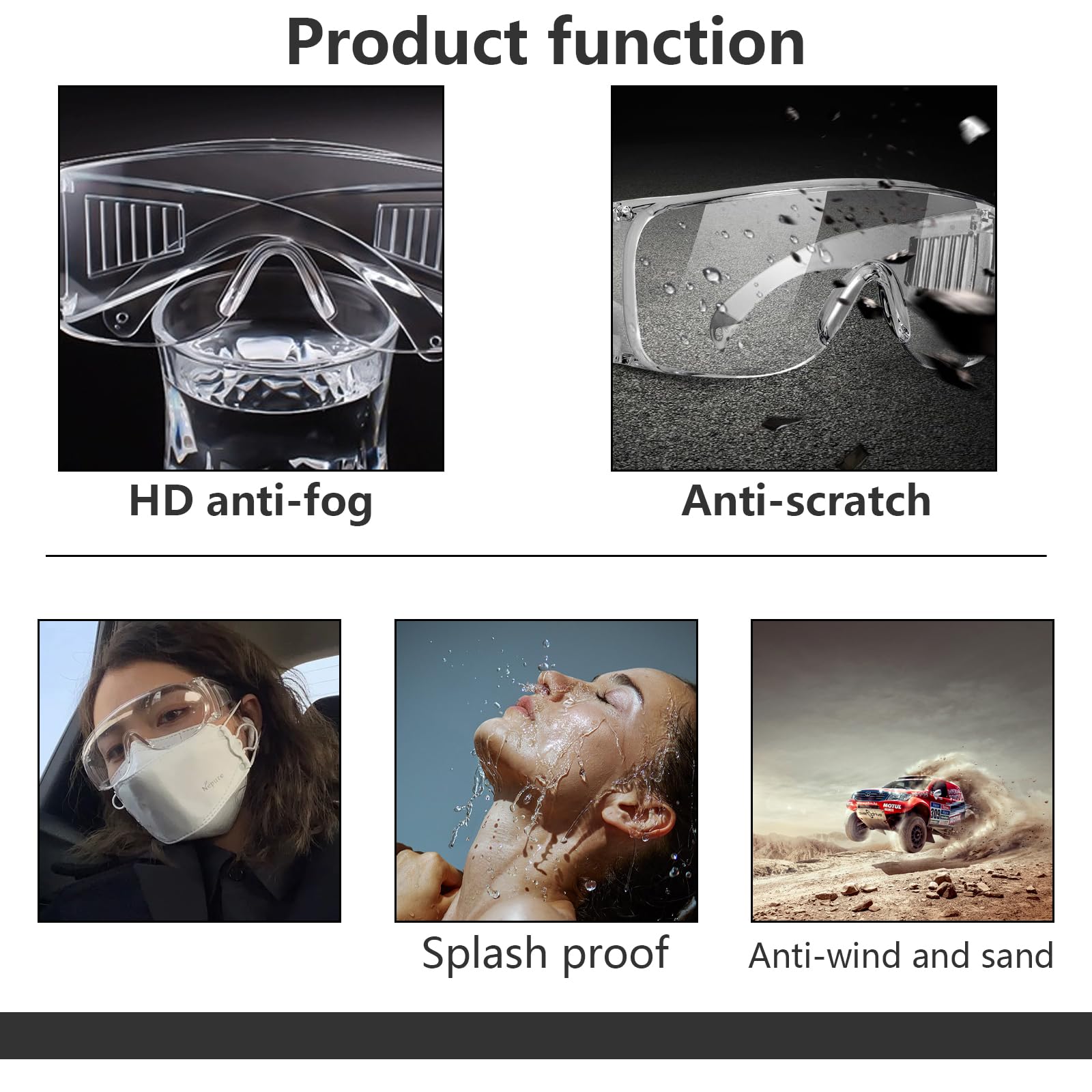 Clear Safety Goggles Protective Glasses Anti-Fog Anti-Scratch Wrap-Around Eye Protection Goggles Side Shields for Work DIY - Image 4