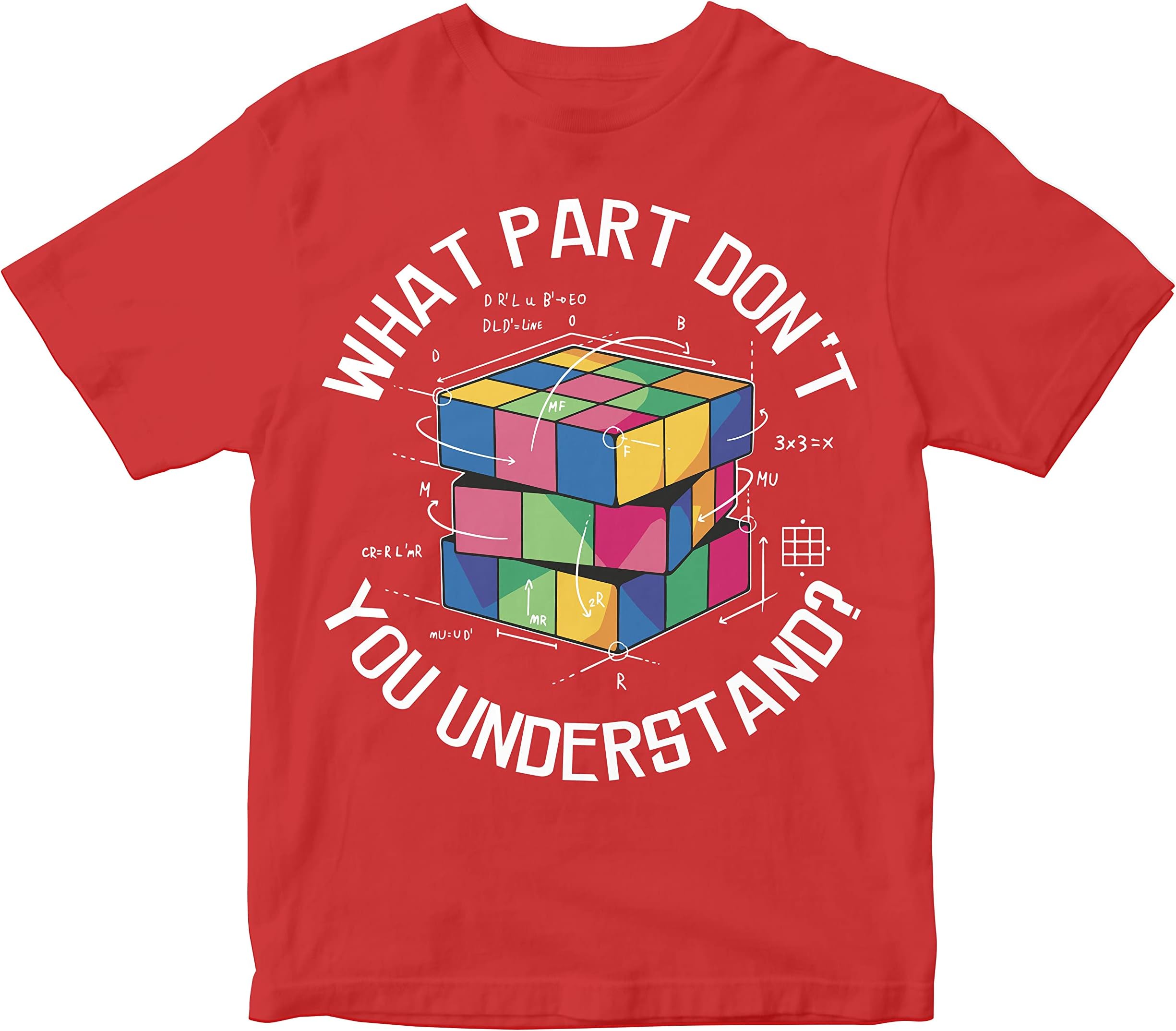 HeybrohKids T-Shirt Rubik's Cube - Funny 100% Cotton Boy's Girl's Regular Fit Unisex T-Shirt