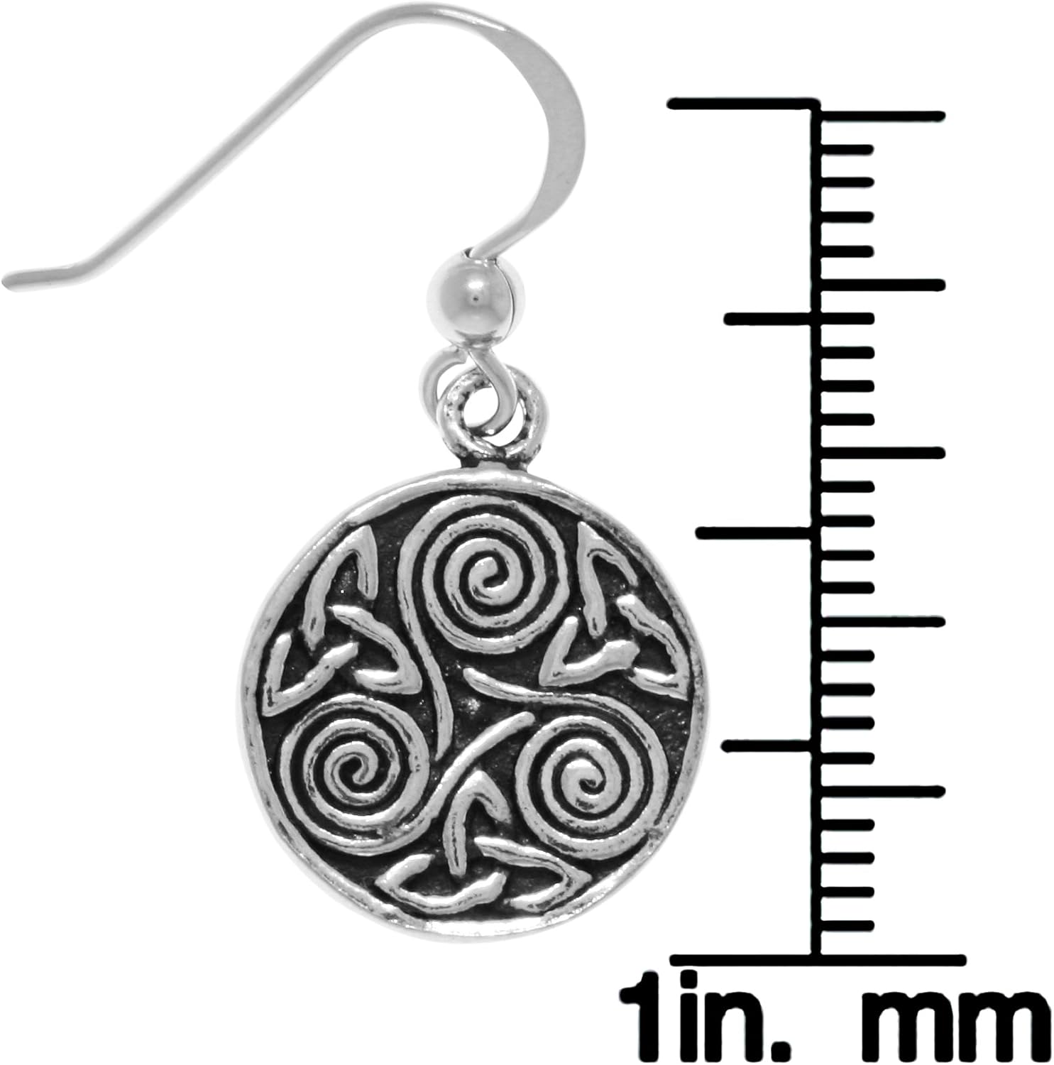 Jewelry Trends Sterling Silver Celtic Triskele Trinity Knot Dangle Earrings - Image 2