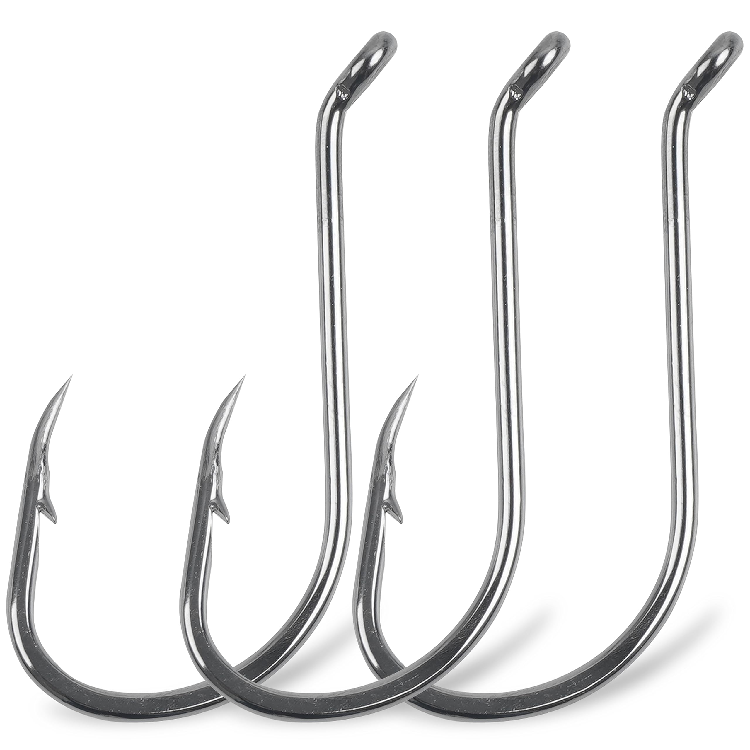 Octopus Fishing Hooks-120pcs Sport Circle Hooks Beak Offset Fishing Hooks Sharp High Carbon Steel Fishing Jig Hooks Black Fishhook for Saltwater Bass 8-9/0