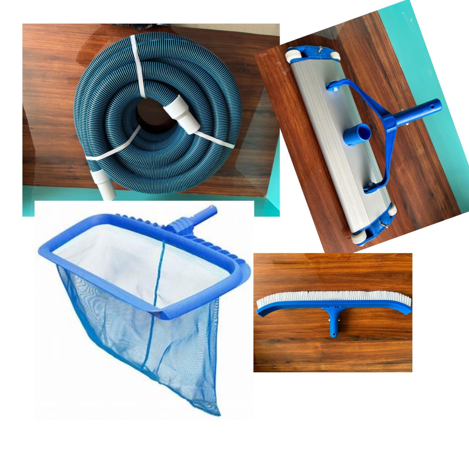 15mtr EVA Swimming pool Section Hose with Vacuum Head 18 inch,Wall brush 18inch, Leafe Net-image-29