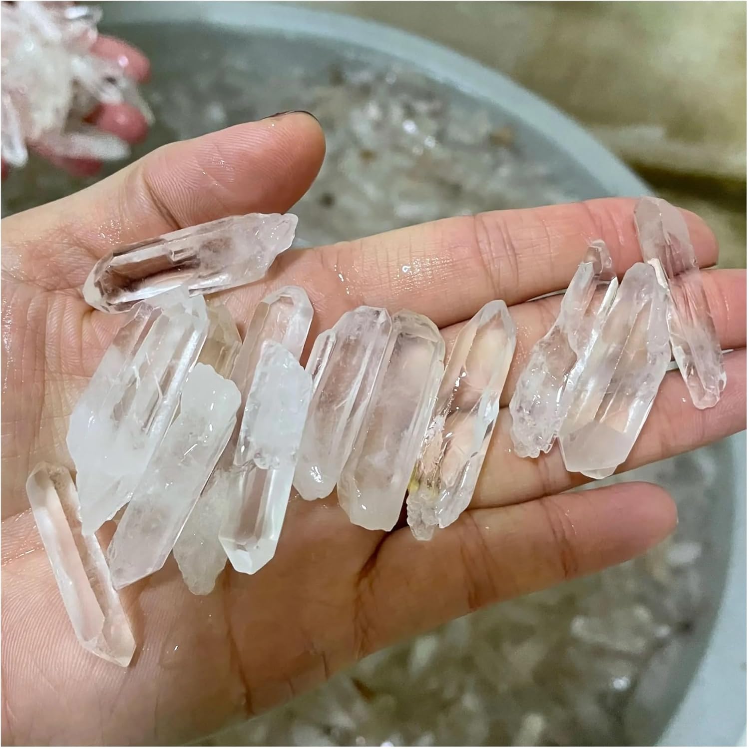 1000g Bulk Clear Quartz Crystal Point Wand Stone Raw Rock Home Decor