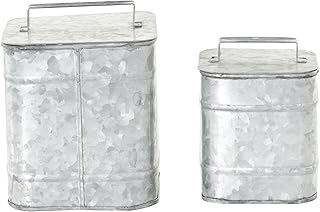 Deco 79 Metal Decorative Canisters Decorative Containers, Set of 2 Decor...