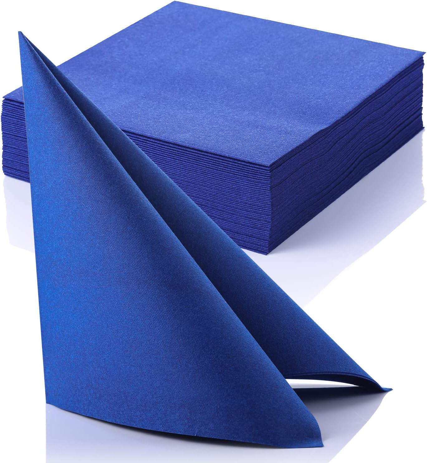 MORGIANA 50PCS Dark Blue Napkins, Linen Feel Paper Napkins, Blue Paper Serviettes for Party, Wedding, Birthday, Chirstmas