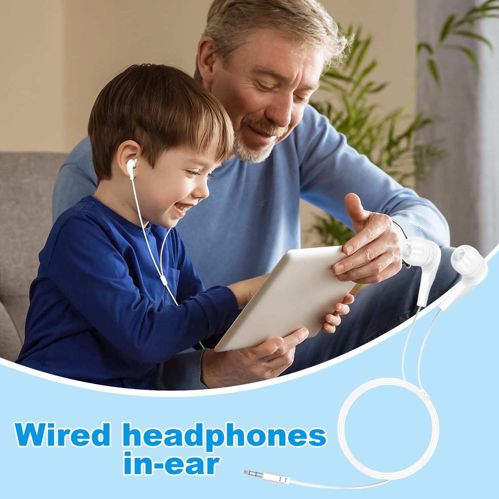 Interfaccia digitale – Cuffie plug-in per apprendimento, connettore dorato di precisione da 3,5 mm con geometria ergonomica in silicone e calibrazione audio per , tablet, computer e